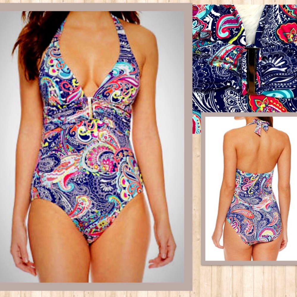 Beautiful🎉Multi-color One piece paisley swimsuit